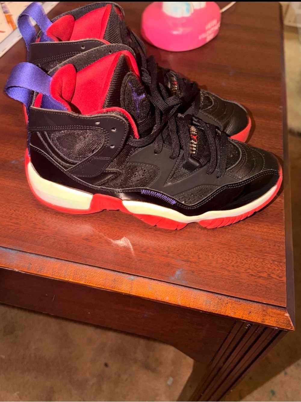 Women size Jordan Black and Red High-Top Sneakers